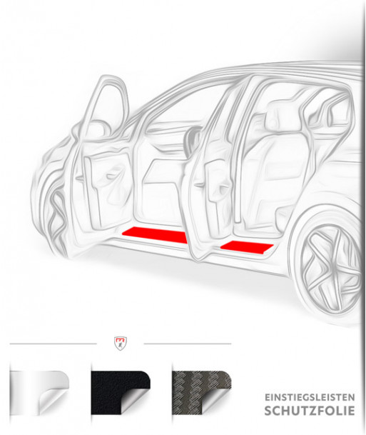 Typ 2K passend für VW Caddy Ladekante & Einstiege Lackschutzfolie SET