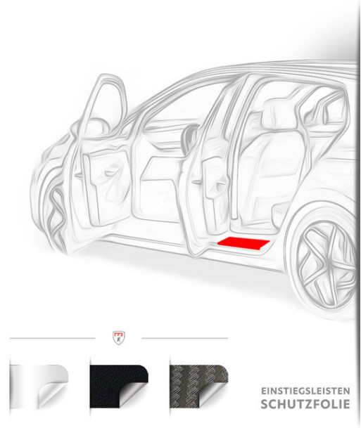 Für Audi Q5 / Sportback   (Typ FYT ab Bj. 03/2021) passende Einstiegsleisten Lackschutzfolie
