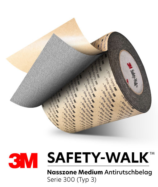 3M™ Safety-Walk™ Nasszone Medium (Typ 3) Antirutschbelag, Antirutschband - Serie 300 (370)