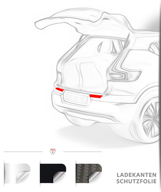 Für VW Tiguan (ab Bj. 08/2007-01/2016) passende Ladekantenschutz Folie