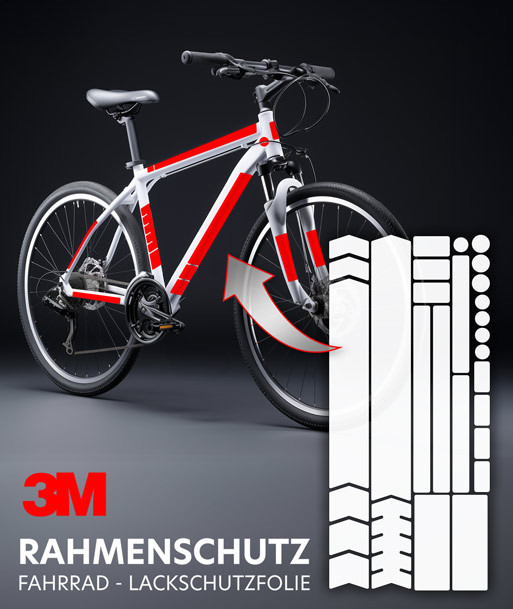 3M™ Fahrrad Lackschutzfolie Rahmenschutz Universal Set 29-Teilig- Mountainbike, MTB,...