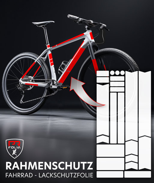 Fahrrad Lackschutzfolie Rahmenschutz Universal Set 22-Teilig- Mountainbike, MTB,...